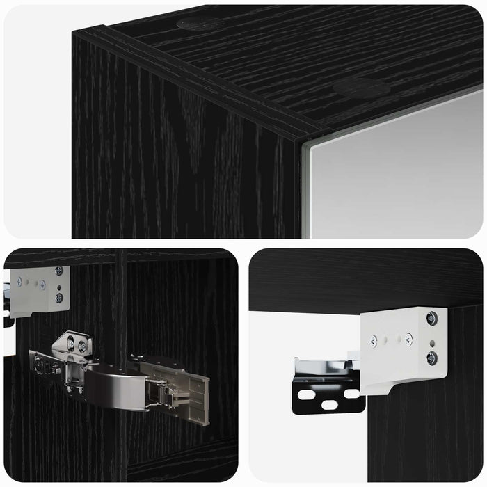 Dulap cu oglindă pentru baie Stejar Negru 50 x 14,5 x 70 cm - WALTI WALTI