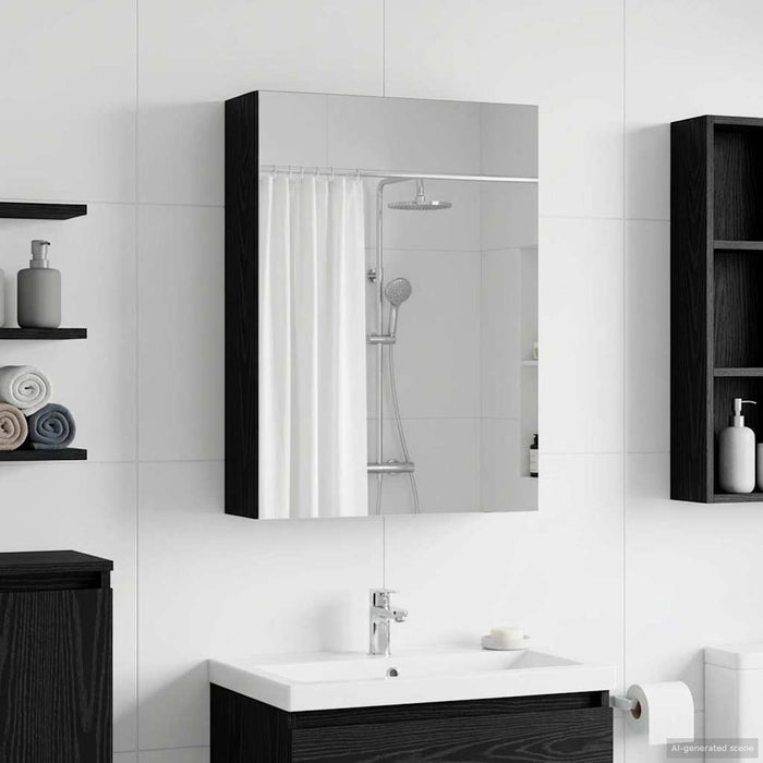 Dulap cu oglindă pentru baie Stejar Negru 50 x 14,5 x 70 cm - WALTI WALTI