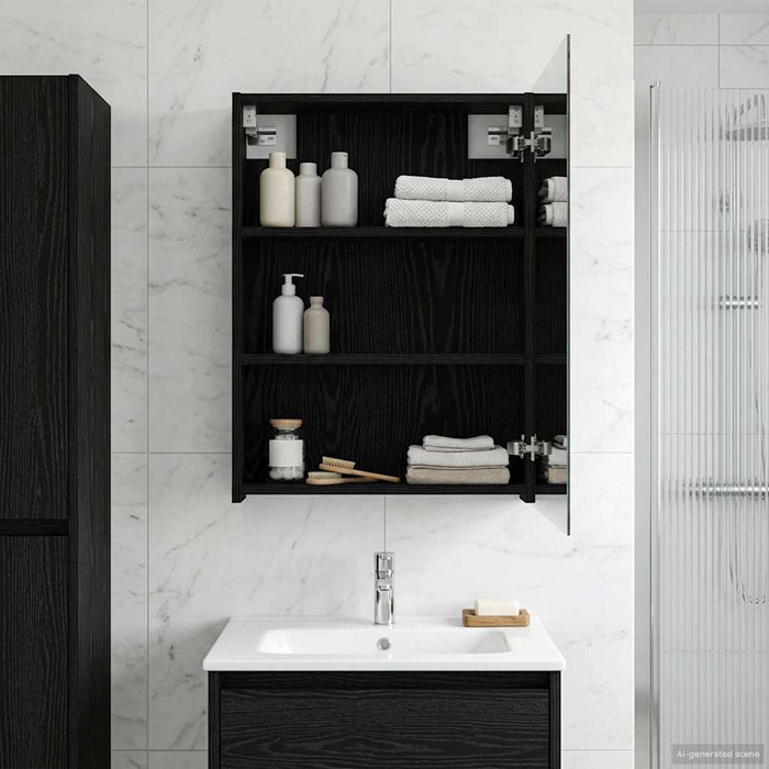 Dulap cu oglindă pentru baie Stejar Negru 50 x 14,5 x 70 cm - WALTI WALTI