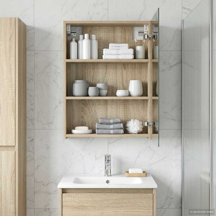 Dulap cu oglindă pentru baie Stejar Sonoma 50 x 14,5 x 70 cm - WALTI WALTI