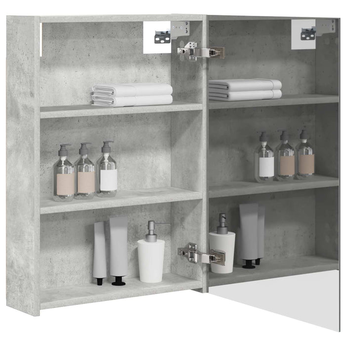 Dulap cu oglindă pentru baie Gri din beton 50 x 14,5 x 70 cm - WALTI WALTI