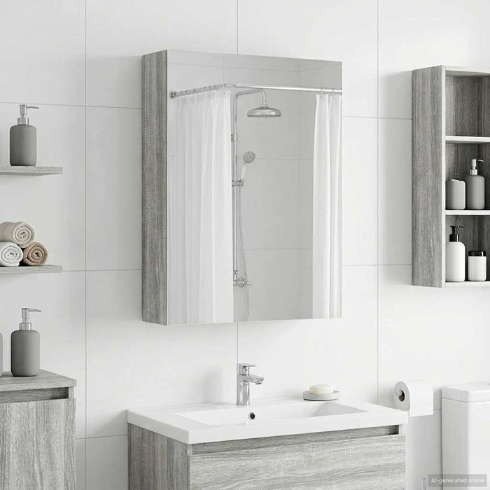 Dulap cu oglindă pentru baie Gri Sonoma 50 x 14,5 x 70 cm - WALTI WALTI