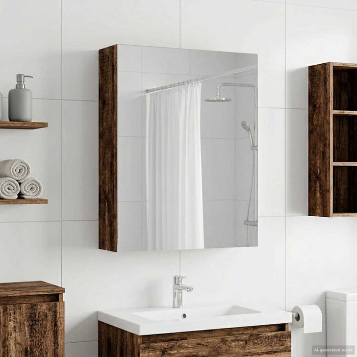 Dulap cu oglindă pentru baie Lemn vechi 50 x 14,5 x 70 cm - WALTI WALTI