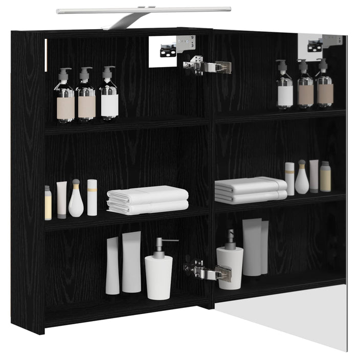 Dulap cu oglindă pentru baie Stejar Negru 50 x 14,5 x 70 cm - WALTI WALTI