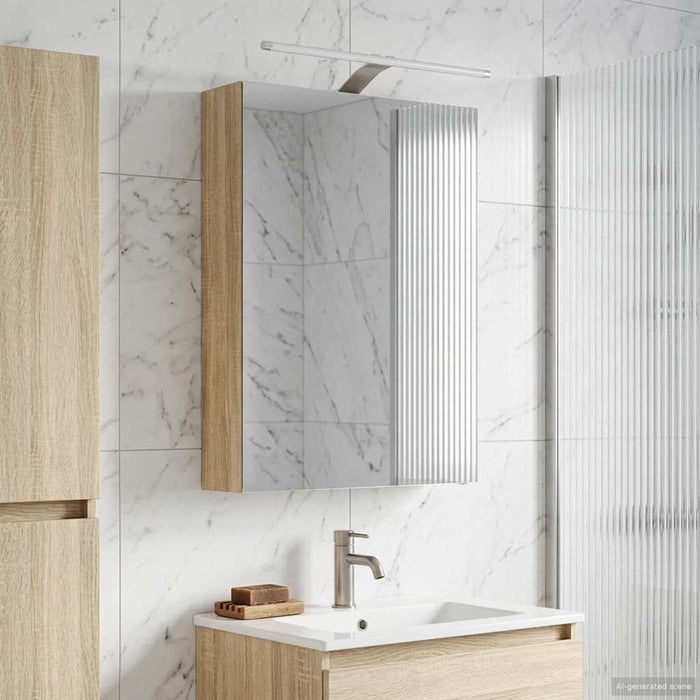 Dulap cu oglindă pentru baie Stejar Sonoma 50 x 14,5 x 70 cm - WALTI WALTI