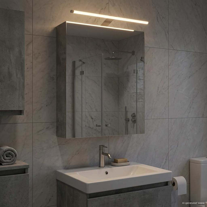 Dulap cu oglindă pentru baie Gri din beton 50 x 14,5 x 70 cm - WALTI WALTI