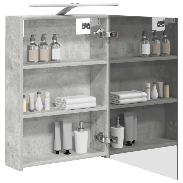 Dulap cu oglindă pentru baie Gri din beton 50 x 14,5 x 70 cm - WALTI WALTI