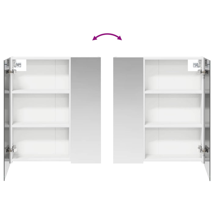 Dulap cu oglindă pentru baie cu raft Alb 60 x 14,5 x 70 cm - WALTI WALTI