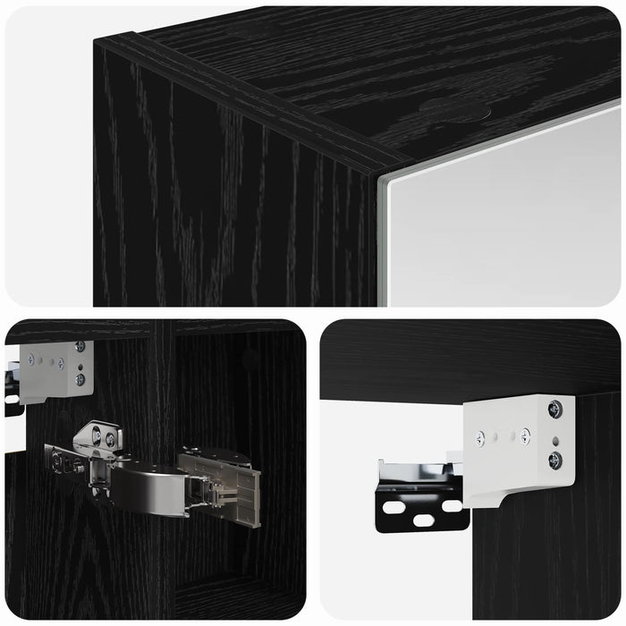 Dulap cu oglindă pentru baie Stejar Negru 60 x 14,5 x 70 cm - WALTI WALTI