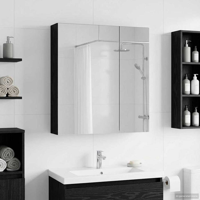 Dulap cu oglindă pentru baie Stejar Negru 60 x 14,5 x 70 cm - WALTI WALTI