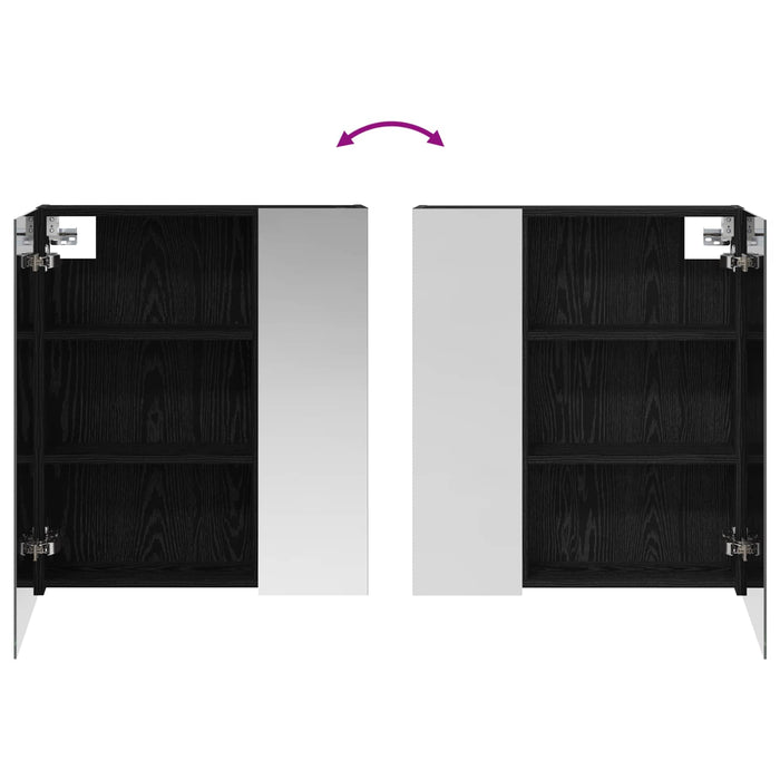 Dulap cu oglindă pentru baie Stejar Negru 60 x 14,5 x 70 cm - WALTI WALTI