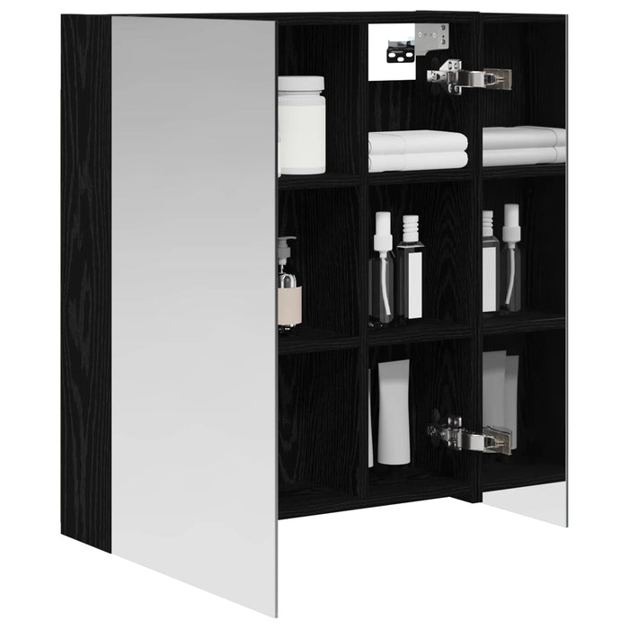 Dulap cu oglindă pentru baie Stejar Negru 60 x 14,5 x 70 cm - WALTI WALTI
