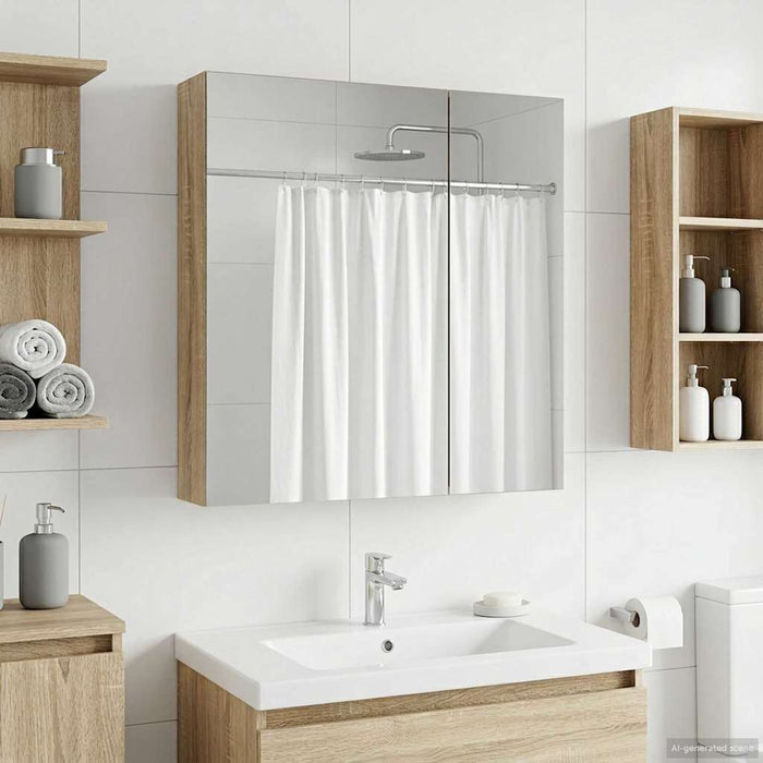 Dulap cu oglindă pentru baie Stejar Sonoma 60 x 14,5 x 70 cm - WALTI WALTI