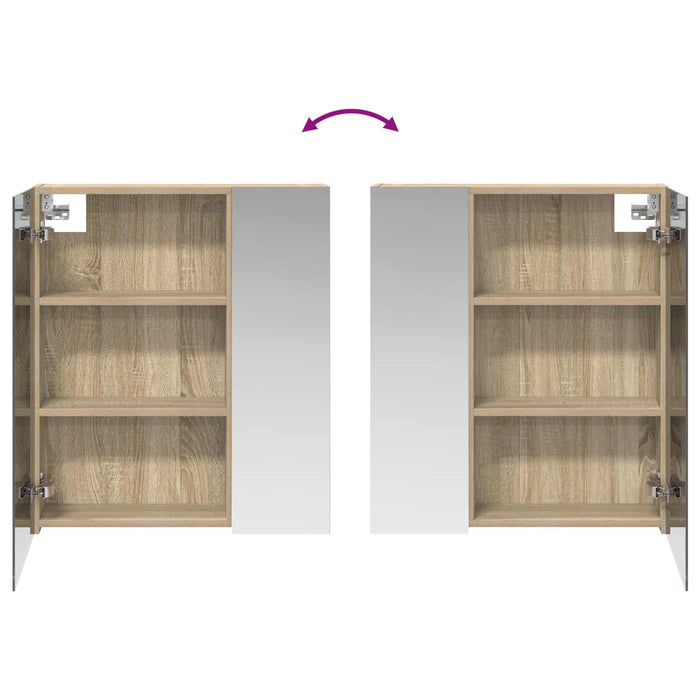 Dulap cu oglindă pentru baie Stejar Sonoma 60 x 14,5 x 70 cm - WALTI WALTI