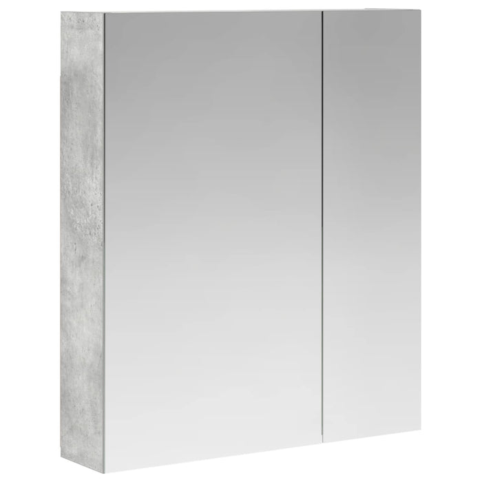 Dulap cu oglindă pentru baie Gri din beton 60 x 14,5 x 70 cm - WALTI WALTI