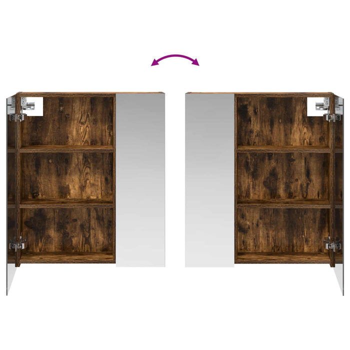 Dulap cu oglindă pentru baie Stejar fumuriu 60 x 14,5 x 70 cm - WALTI WALTI