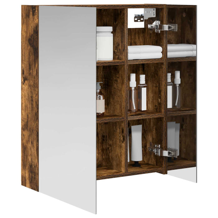 Dulap cu oglindă pentru baie Stejar fumuriu 60 x 14,5 x 70 cm - WALTI WALTI