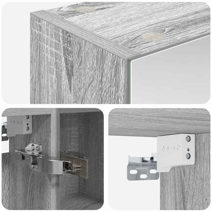 Dulap cu oglindă pentru baie Gri Sonoma 60 x 14,5 x 70 cm - WALTI WALTI