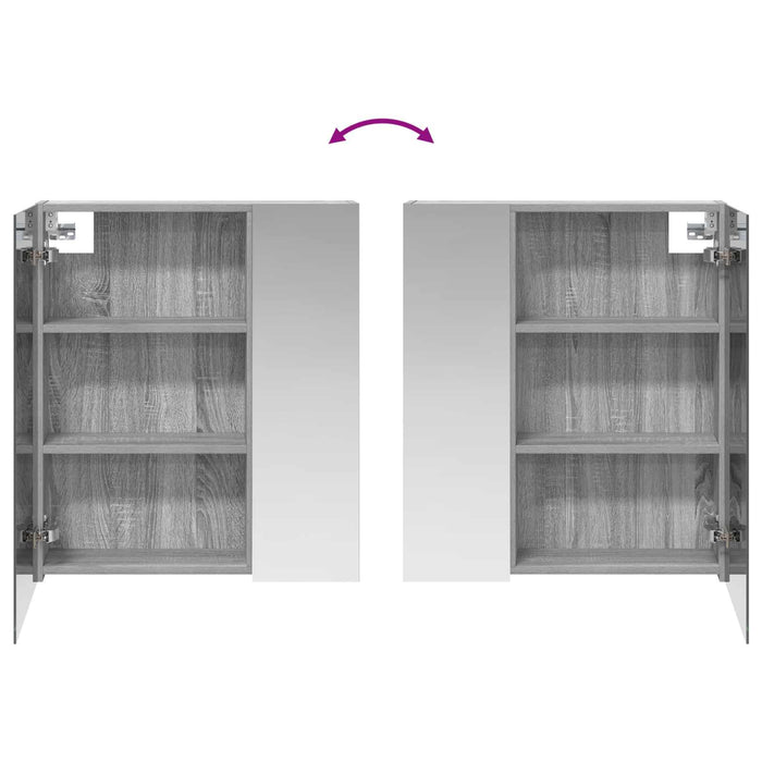 Dulap cu oglindă pentru baie Gri Sonoma 60 x 14,5 x 70 cm - WALTI WALTI