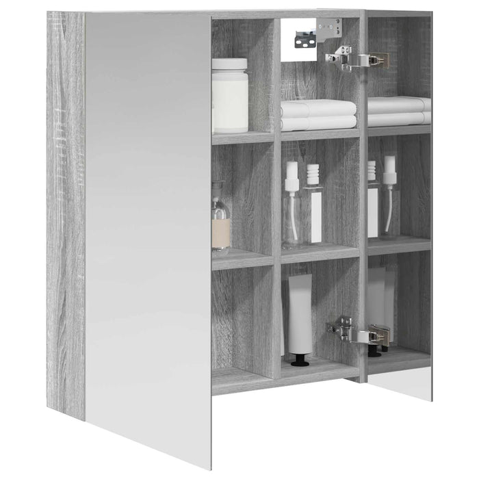 Dulap cu oglindă pentru baie Gri Sonoma 60 x 14,5 x 70 cm - WALTI WALTI