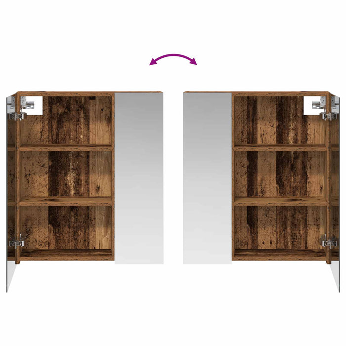 Dulap cu oglindă pentru baie Lemn vechi 60 x 14,5 x 70 cm - WALTI WALTI