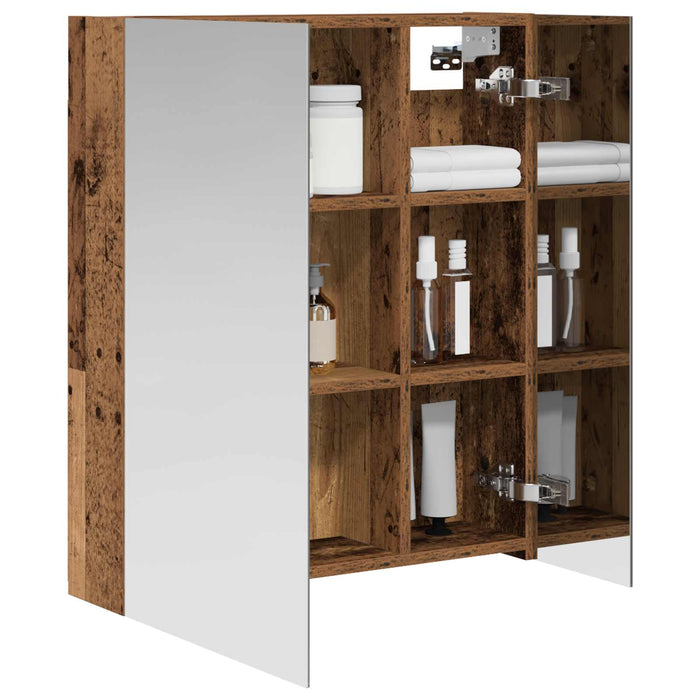 Dulap cu oglindă pentru baie Lemn vechi 60 x 14,5 x 70 cm - WALTI WALTI
