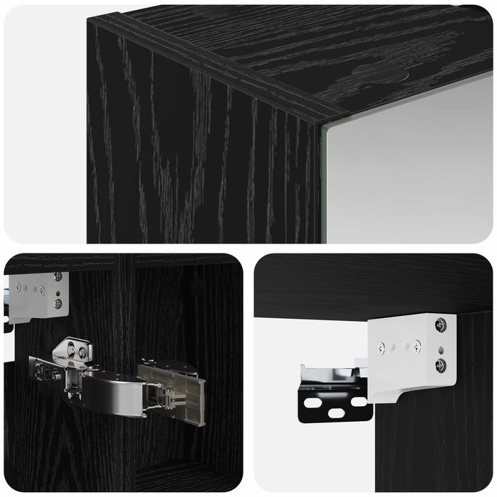 Dulap cu oglindă pentru baie Stejar Negru 60 x 14,5 x 70 cm - WALTI WALTI