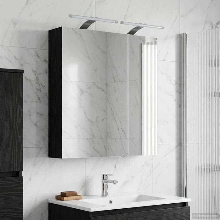 Dulap cu oglindă pentru baie Stejar Negru 60 x 14,5 x 70 cm - WALTI WALTI
