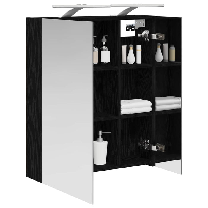 Dulap cu oglindă pentru baie Stejar Negru 60 x 14,5 x 70 cm - WALTI WALTI