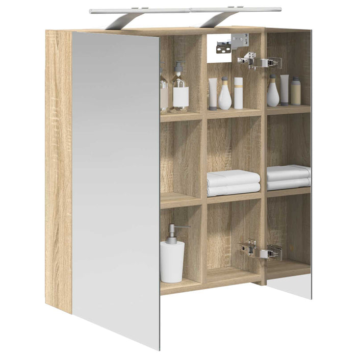 Dulap cu oglindă pentru baie Stejar Sonoma 60 x 14,5 x 70 cm - WALTI WALTI