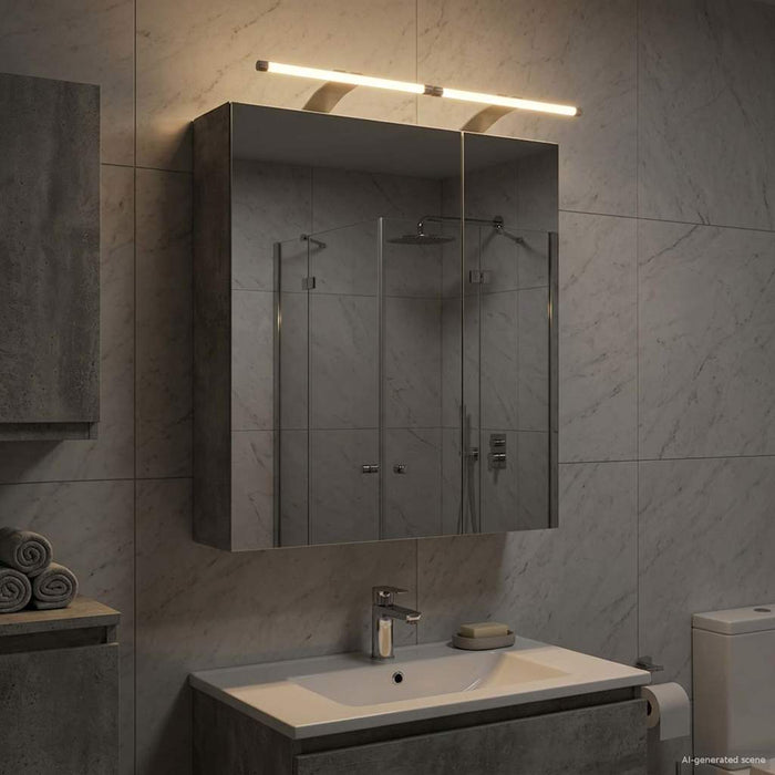 Dulap cu oglindă pentru baie Gri din beton 60 x 14,5 x 70 cm - WALTI WALTI