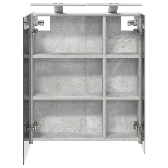 Dulap cu oglindă pentru baie Gri din beton 60 x 14,5 x 70 cm - WALTI WALTI