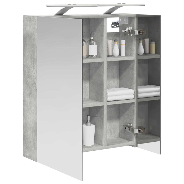 Dulap cu oglindă pentru baie Gri din beton 60 x 14,5 x 70 cm - WALTI WALTI