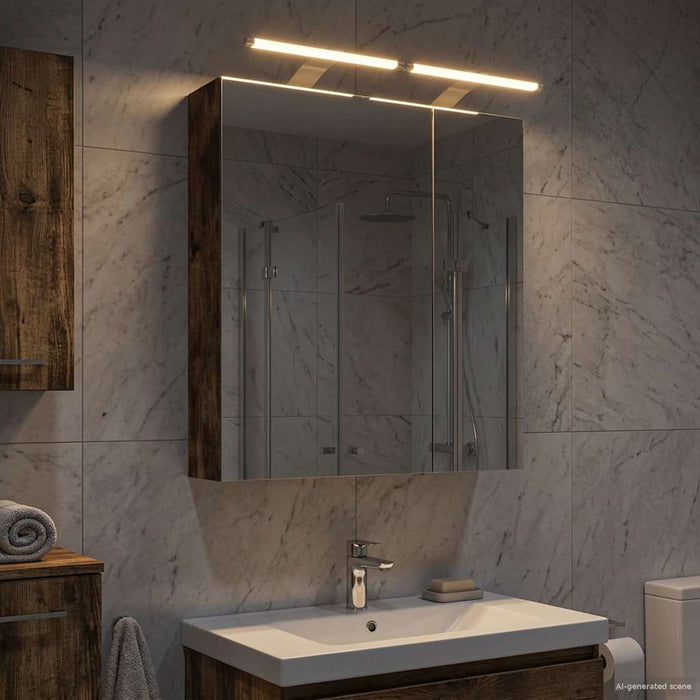 Dulap cu oglindă pentru baie Stejar fumuriu 60 x 14,5 x 70 cm - WALTI WALTI