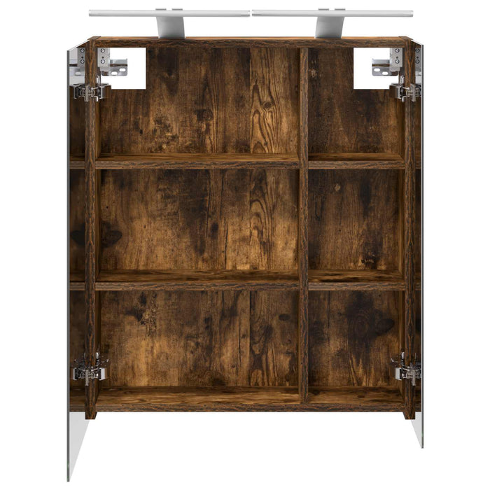 Dulap cu oglindă pentru baie Stejar fumuriu 60 x 14,5 x 70 cm - WALTI WALTI