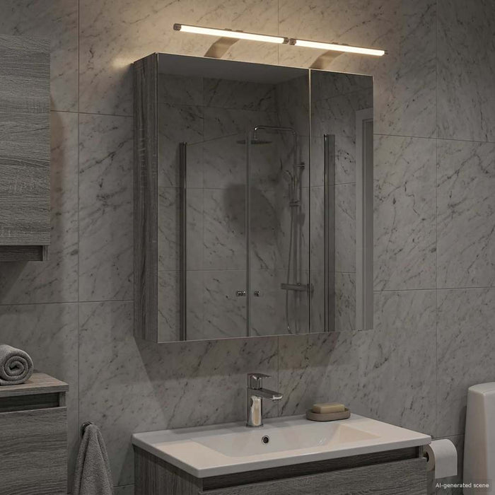 Dulap cu oglindă pentru baie Gri Sonoma 60 x 14,5 x 70 cm - WALTI WALTI