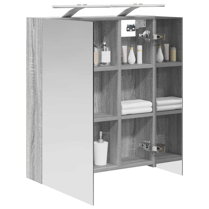 Dulap cu oglindă pentru baie Gri Sonoma 60 x 14,5 x 70 cm - WALTI WALTI