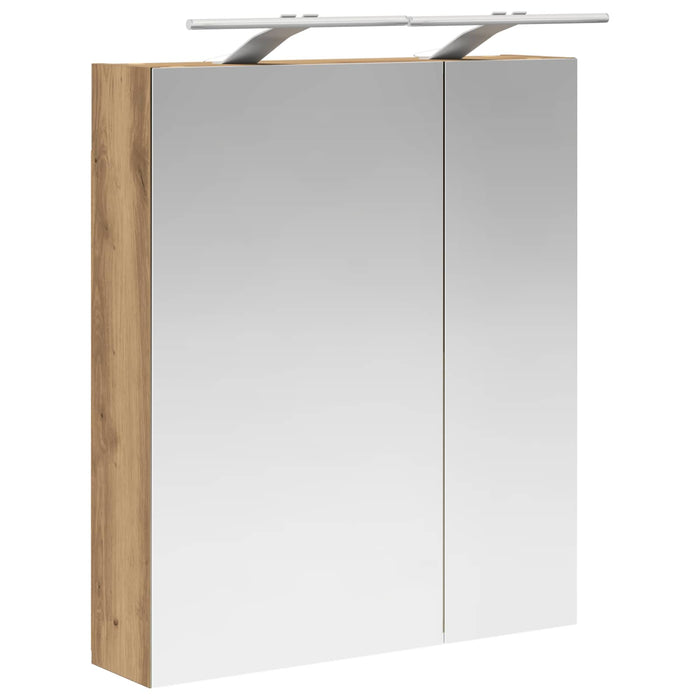 Dulap cu oglindă pentru baie Stejar artizanal 60 x 14,5 x 70 cm - WALTI WALTI