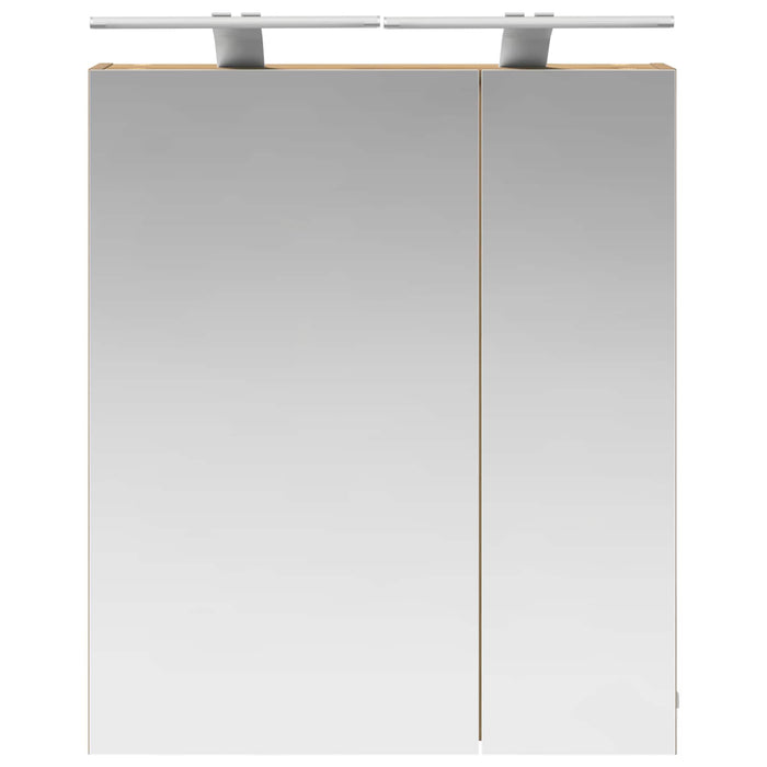 Dulap cu oglindă pentru baie Stejar artizanal 60 x 14,5 x 70 cm - WALTI WALTI