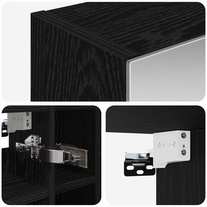 Dulap cu oglindă pentru baie Stejar Negru 60 x 14,5 x 50 cm - WALTI WALTI