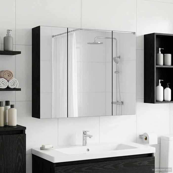 Dulap cu oglindă pentru baie Stejar Negru 60 x 14,5 x 50 cm - WALTI WALTI
