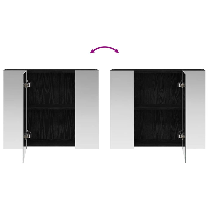 Dulap cu oglindă pentru baie Stejar Negru 60 x 14,5 x 50 cm - WALTI WALTI