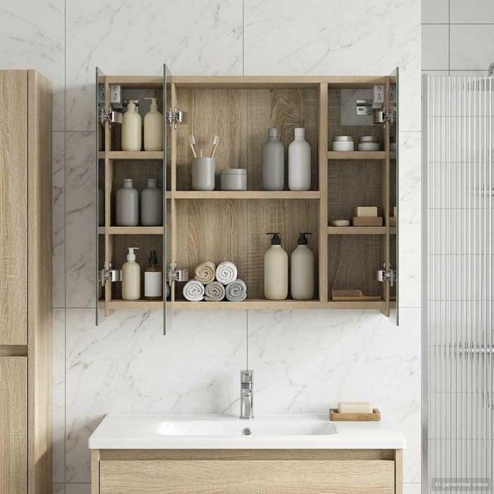 Dulap cu oglindă pentru baie Stejar Sonoma 60 x 14,5 x 50 cm - WALTI WALTI
