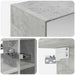 Dulap cu oglindă pentru baie Gri din beton 60 x 14,5 x 50 cm - WALTI WALTI