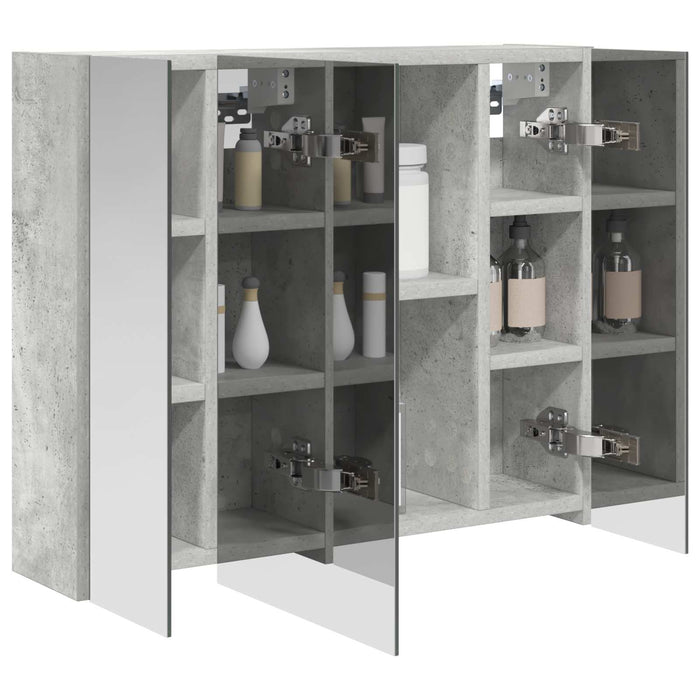Dulap cu oglindă pentru baie Gri din beton 60 x 14,5 x 50 cm - WALTI WALTI