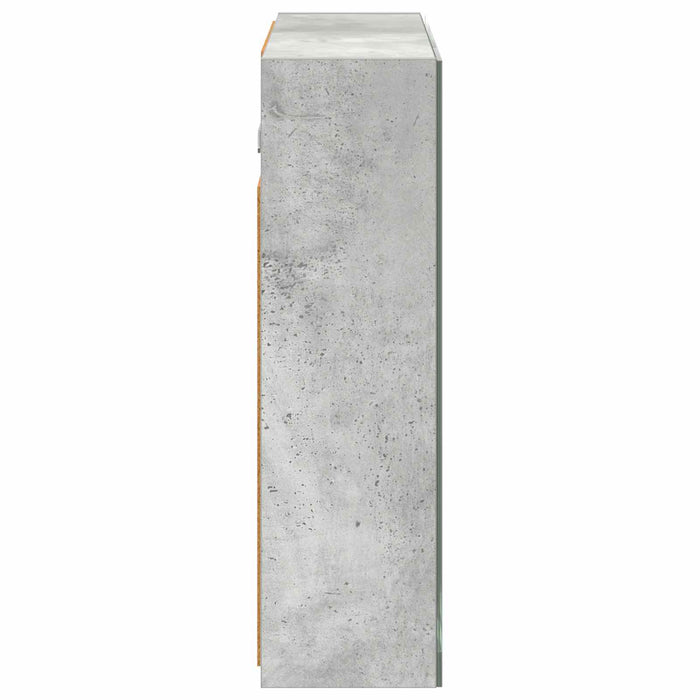 Dulap cu oglindă pentru baie Gri din beton 60 x 14,5 x 50 cm - WALTI WALTI