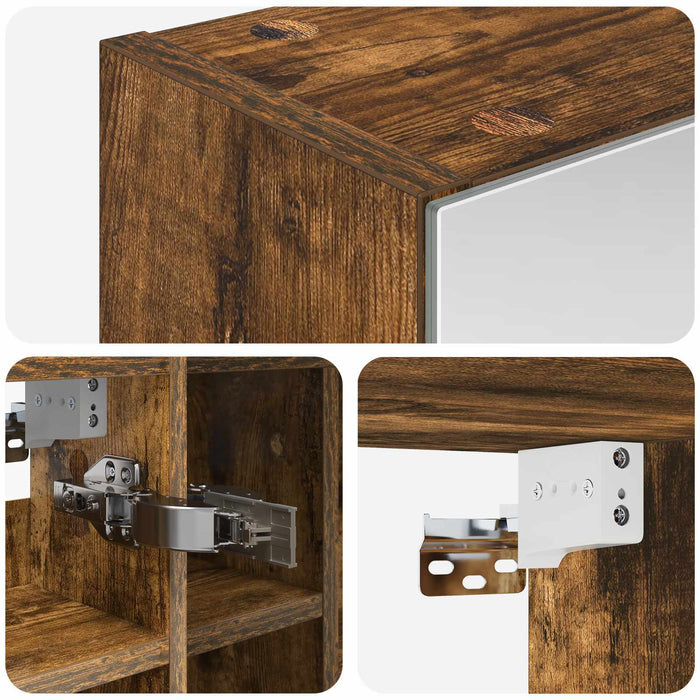 Dulap cu oglindă pentru baie Stejar fumuriu 60 x 14,5 x 50 cm - WALTI WALTI
