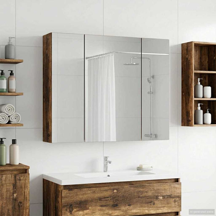 Dulap cu oglindă pentru baie Stejar fumuriu 60 x 14,5 x 50 cm - WALTI WALTI