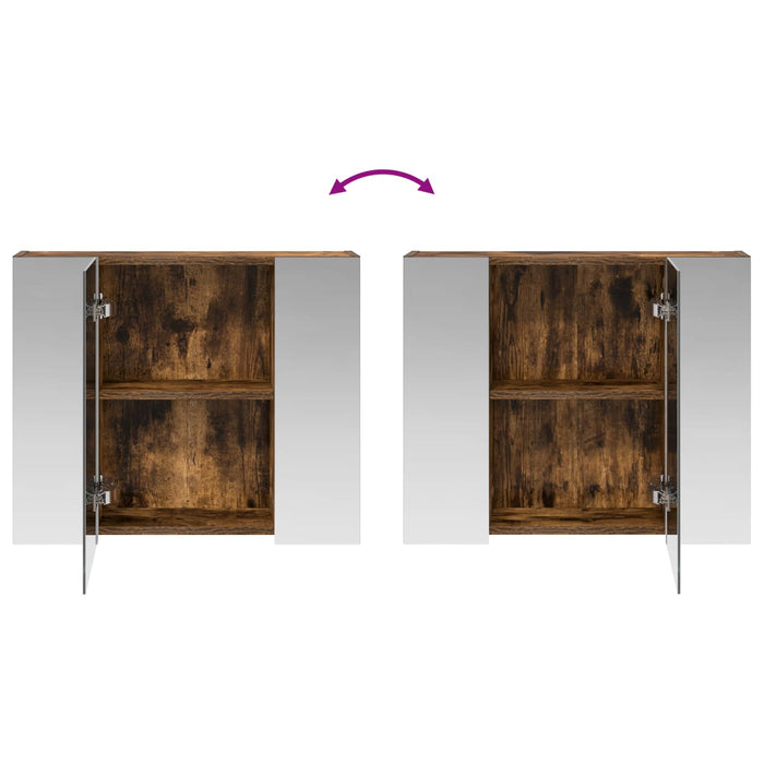 Dulap cu oglindă pentru baie Stejar fumuriu 60 x 14,5 x 50 cm - WALTI WALTI
