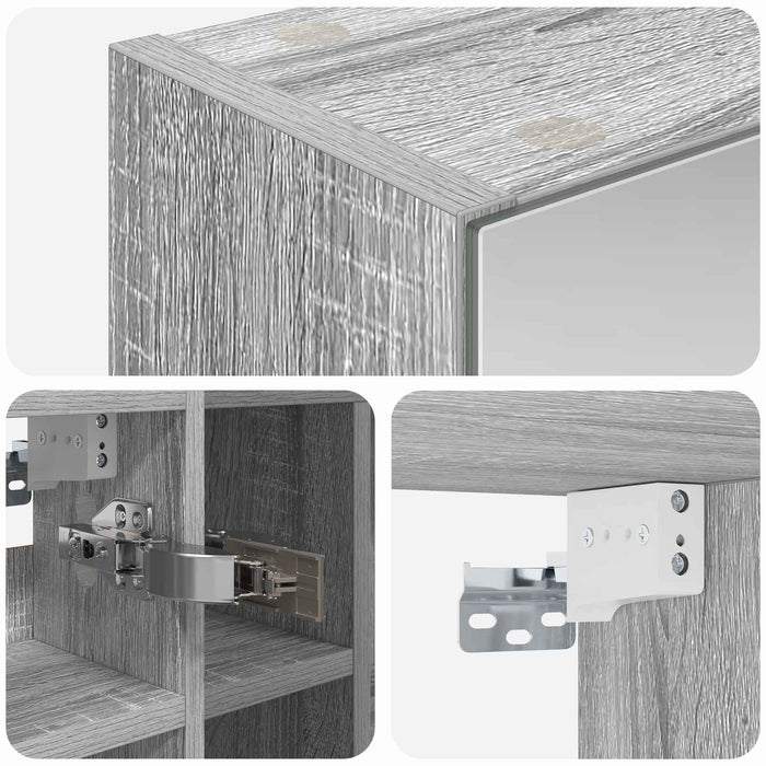Dulap cu oglindă pentru baie Gri Sonoma 60 x 14,5 x 50 cm - WALTI WALTI